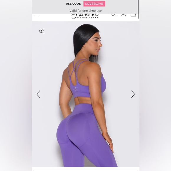 Bombshell Sportswear Twist Sports Bra & Leggings Royal Purple Women's Small - Picture 2 of 10